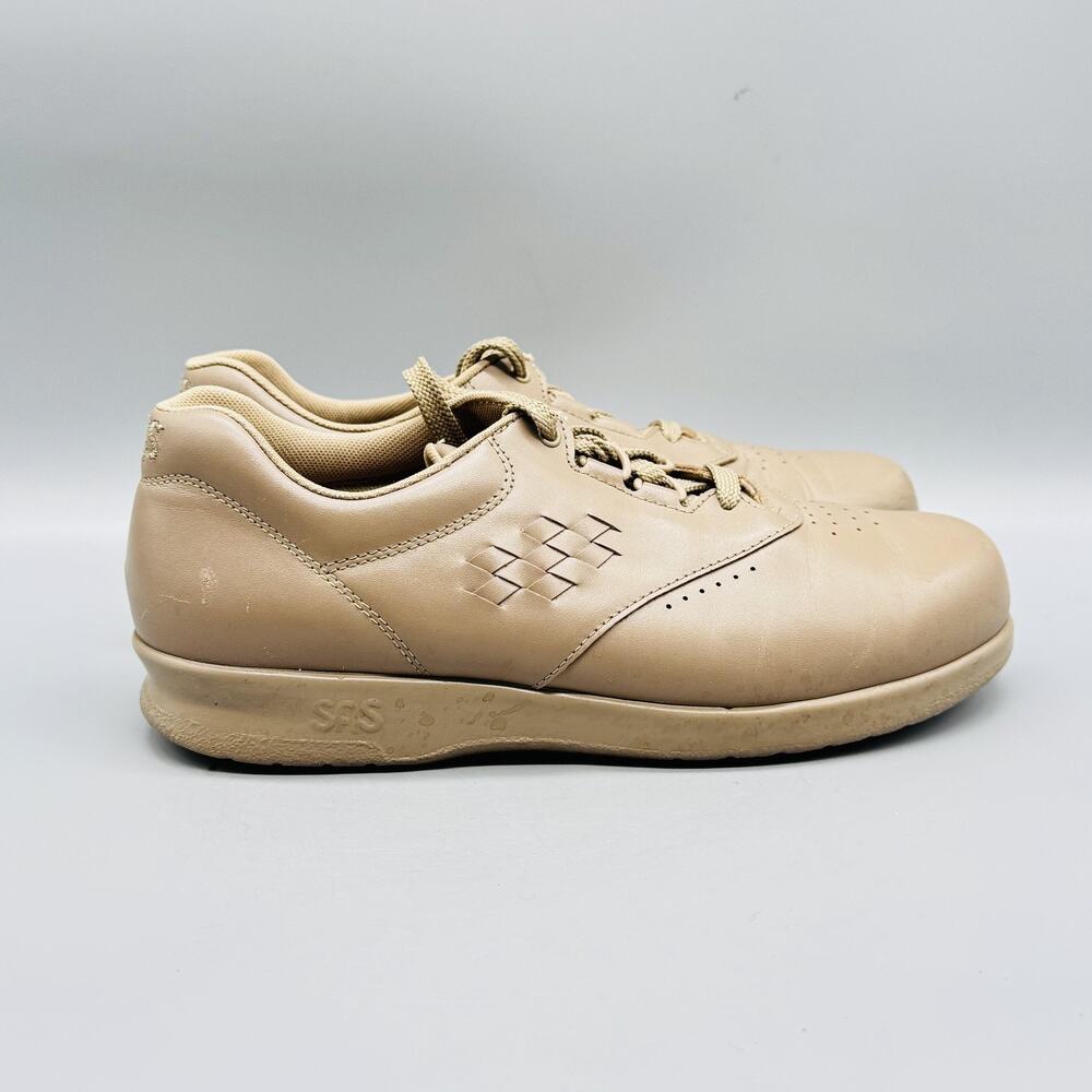 SAS Shoes Women 8 Beige Leather Free Time Tripad Comfort Lace Up Walking Sneaker